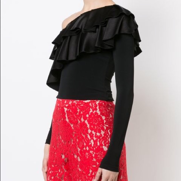 Alice + Olivia Cropped Ruffled Blouse - Picture 5 of 8